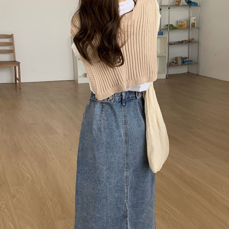 Váy jeans chữ A thời trang quyến rũ cho nữ