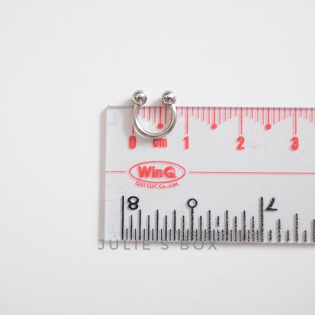 [1 Chiếc] Khuyên Tai Titan CHỮ U Thân 1.2mm Siêu Mỏng Màu Bạc Titan Không Gỉ Sét Không Ngứa Bông Tai JuliesBox 66