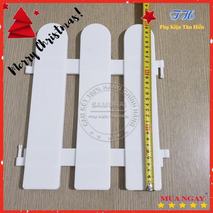 Hàng Rào Nhựa Lắp Ghép Trắng Cao Cấp Trang Trí Cây Thông Noel, Cây Cảnh, Vườn Hoa Cao 22 - 30cm ( Ảnh Thật )