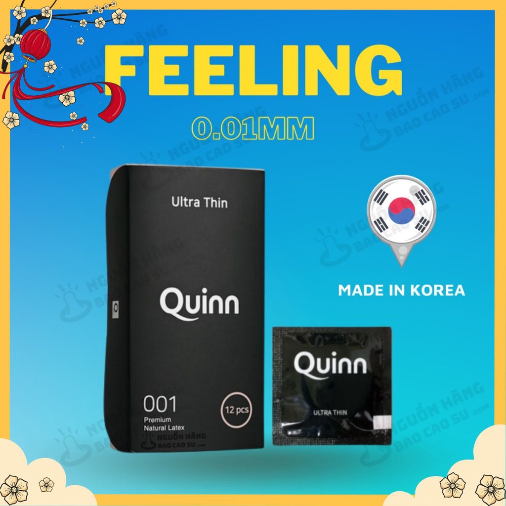 Bao cao su siêu mỏng QUINN 0.01  (12 chiếc)