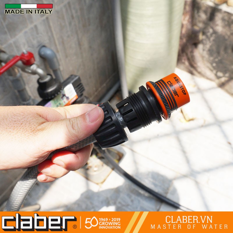 Khớp Nối Nhanh Đa Năng  Claber 8542, nhựa ABS, nối 2 cỡ ống 12-14mm với vòi tưới cây