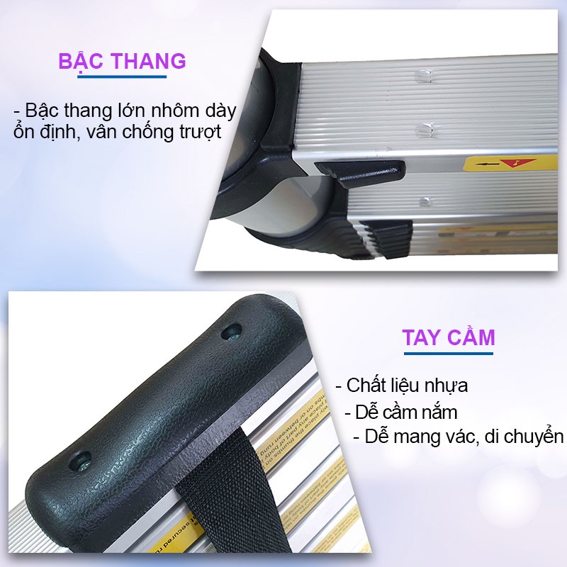 Thang Nhôm Rút - NIKTA chính hãng -Trọng lượng chuẩn - Cứng Cáp