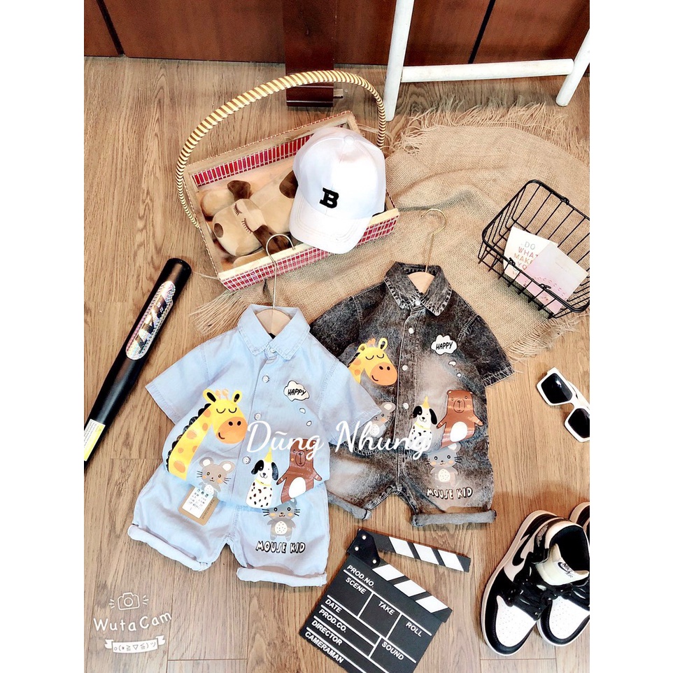Bộ jean hươi cao cổ cho bé