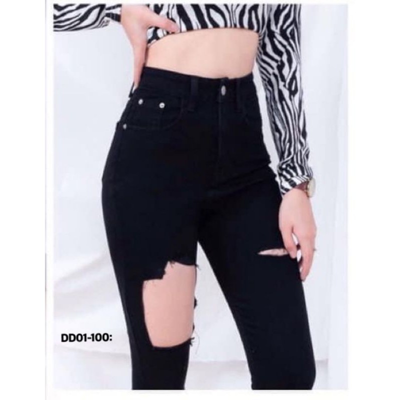 Quần jeam đen rách cá tính Bigsize 55 đến 90 ký
