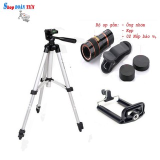Bộ Combo Chân giá đỡ máy chụp ảnh Tripod 3110+Len cho điện thoại, phụ kiện tiện dụng cho Smartphone
