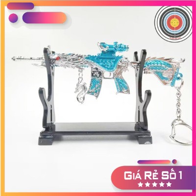Móc khoá pubg M416 Skin Dragon Blue Sky độc đáo dài 12cm mô phỏng giống thật - Móc khoá pubg kim loại cao cấp