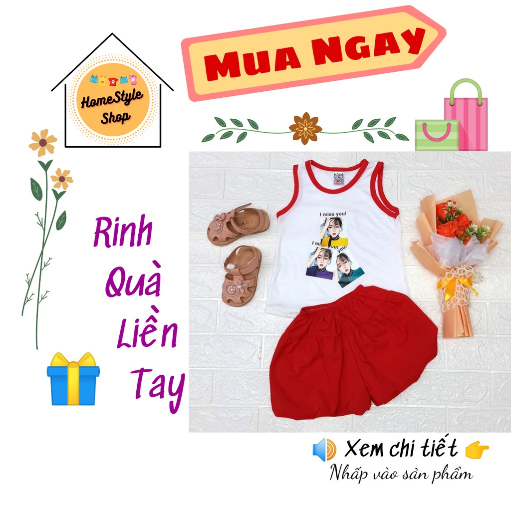 ĐỒ BỘ BÉ GÁI 7-15 kg - Bộ thun sát nách quần váy mặc hè