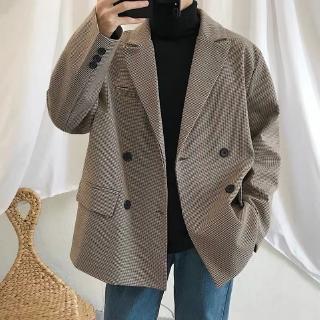 Áo Khoác Họa Tiết Houndstooth Thời Trang Mùa Thu Cho Cặp Đôi