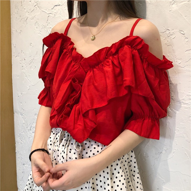 Áo kiểu dáng rộng tay phồng thời trang cho nữ