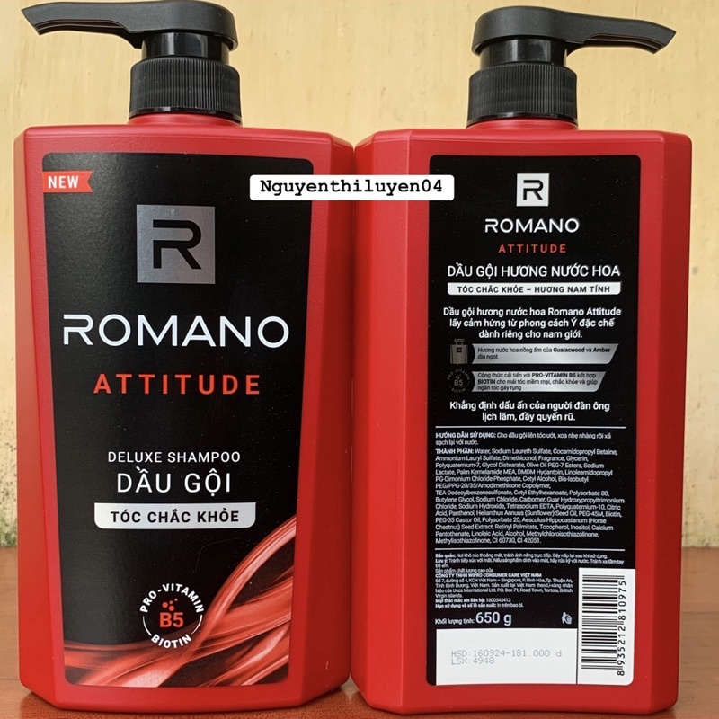 Dầu gội Romano hương nước hoa 650g .