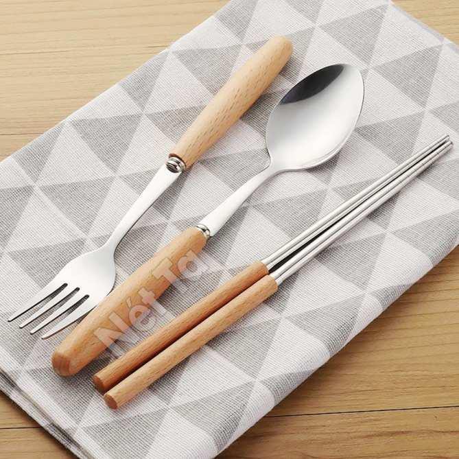 Bộ đũa muỗng nĩa lúa mạch sang trọng
