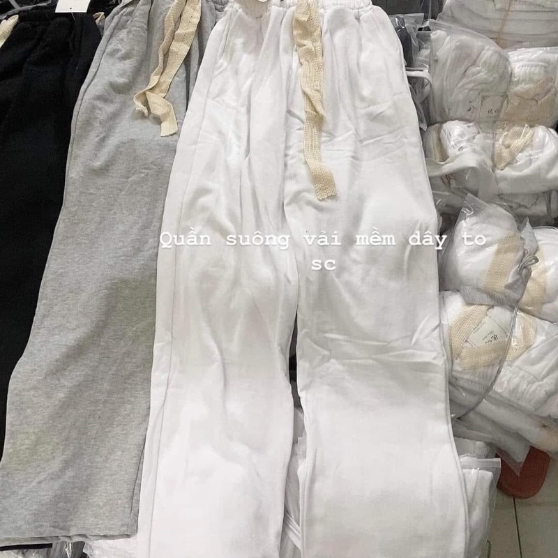 [ Rẻ vô địch ] Quần xuông trơn ulzzang cạp chun phối dây
