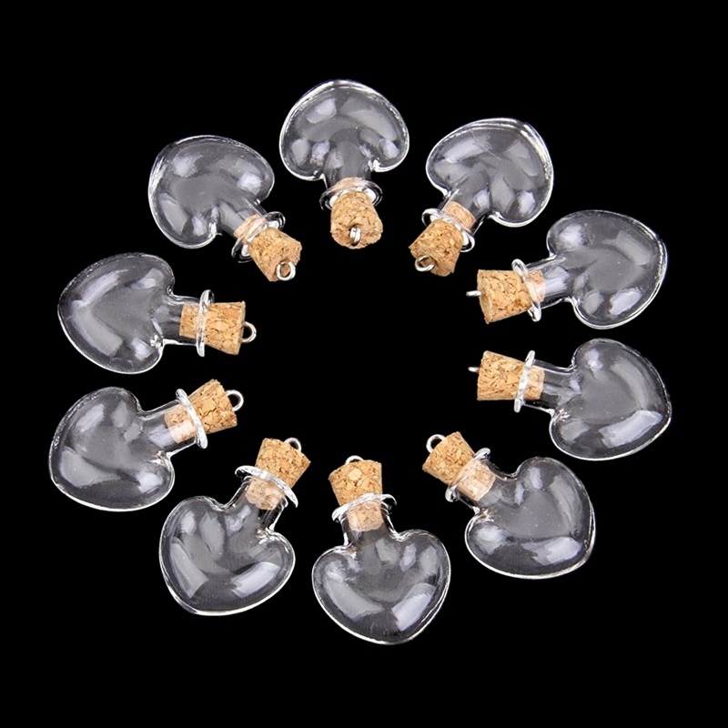 Bộ 10 Dây Treo Chai Thủy Tinh Hình Trái Tim