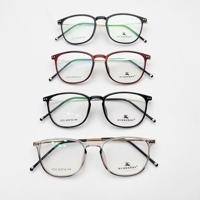 Gọng kính tròn nữ 1210 Glasses Tâm Anh Optical nhựa dẻo càng kim loại mảnh bền chắc dáng tròn đeo chống bui hoặc lắp cận