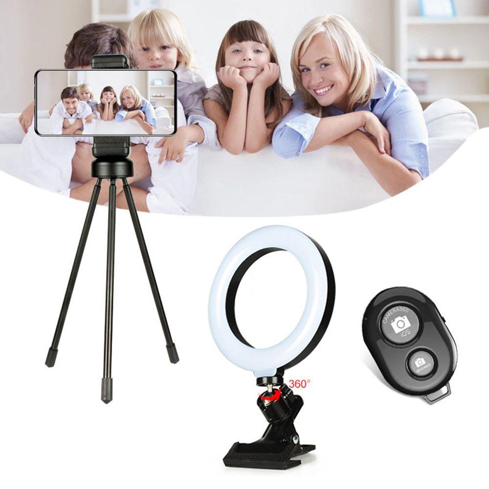 BEBETTERM Vòng Đèn Led Selfie 3 Chế Độ Kèm Giá Đỡ Điện Thoại Cổng USB