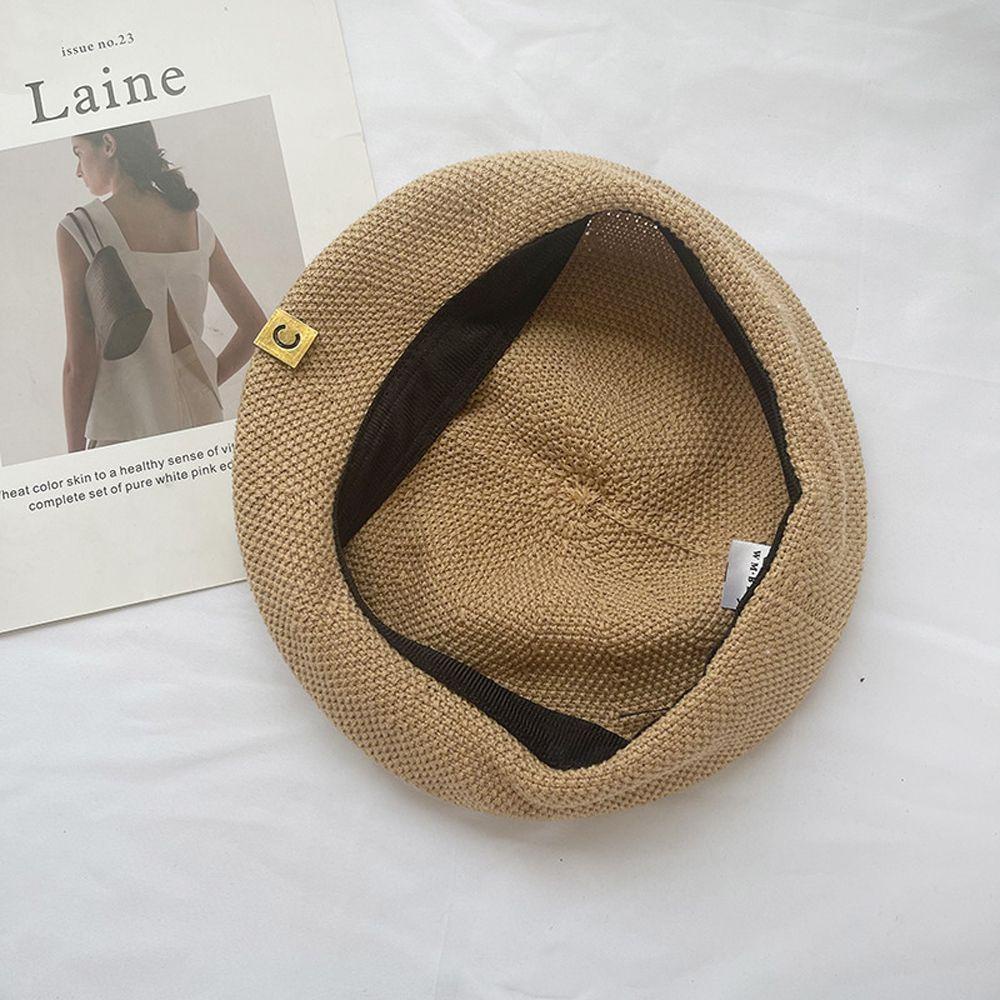 NICKOLAS Nón Beret Đan Rơm Thời Trang Hàn Quốc