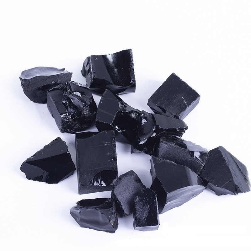 Đá thô thanh tẩy Obsidian 10,2 black crystal chơi tarot , phong thủy