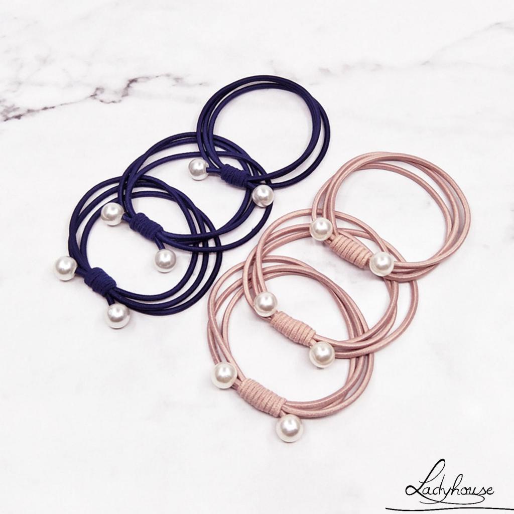 Dây buộc tóc đuôi ngựa bằng nylon siêu mềm co giãn màu trơn cho nữ