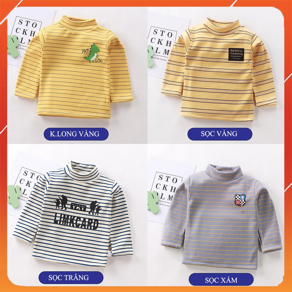 Áo nỉ lót nhung cổ lọ siêu ấm mềm mại dày dặn cho bé trai bé gái AN3