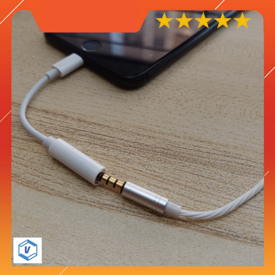 Jack chuyển đổi iphone từ lighting sang 3.5mm Cho iPhone Có Mic đàm thoại FULL BOX