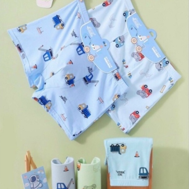 Set 2 Quần lót bé trai, quần chip bé trai thun cotton co dãn mềm mát