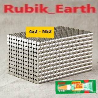 Combo keo và nam châm 4x2  N52  mod Rubik(50 viên nam châm đủ mod cho một con và keo)