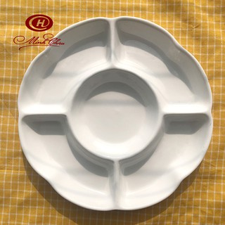 Khay Mứt Sứ 5 Ngăn Cao Cấp - Sứ Minh Châu, hàng Việt Nam
