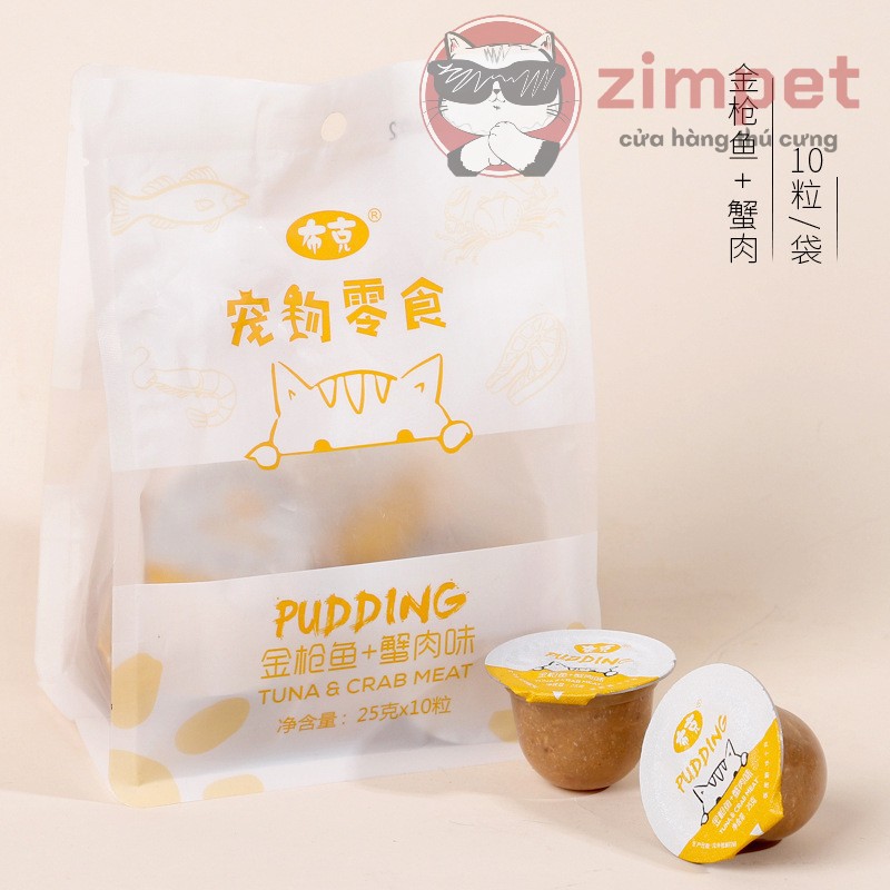 Ăn vặt cho mèo thạch Pudding vị hải sản - Pudding dinh dưỡng cho Boss - 25g