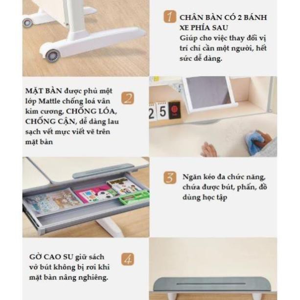 Bàn Học Chống Gù Chống Cận ROYAL1000_Nội Thất Phòng Trẻ Em Cao Cấp_Hàng Xuất Khẩu Châu Âu | BigBuy360 - bigbuy360.vn