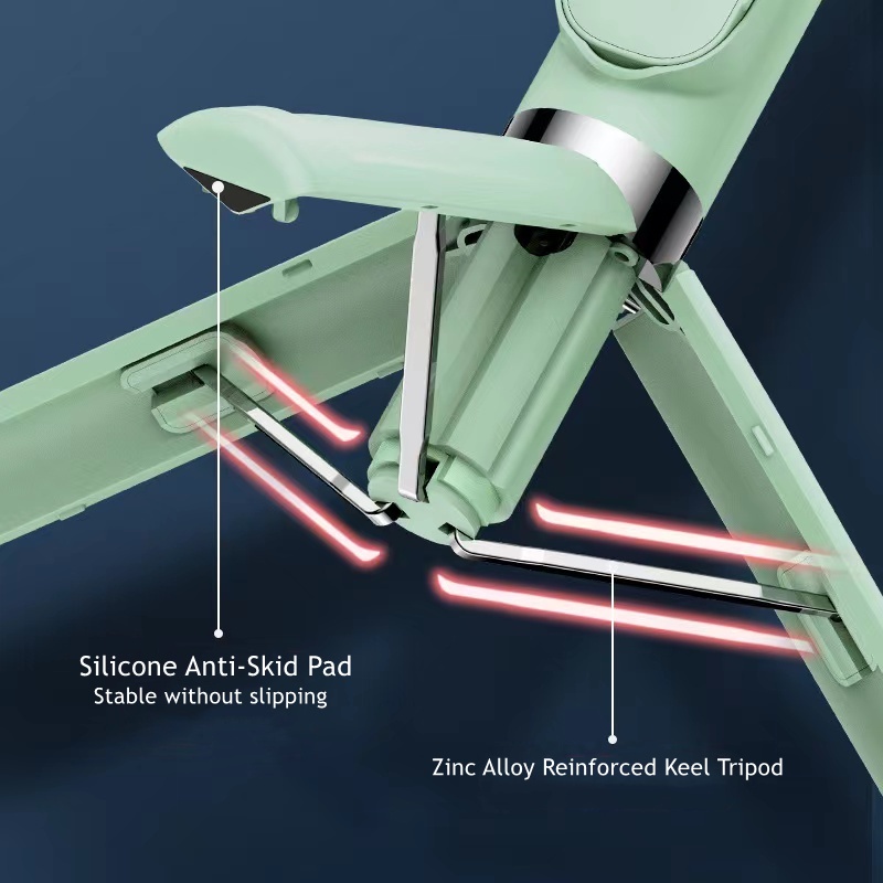 Gậy chụp ảnh Selfie kiêm Tripod đa năng có remote Bluetooth điều khiển Tích hợp chân đế hợp kim kẽm chắc chắn