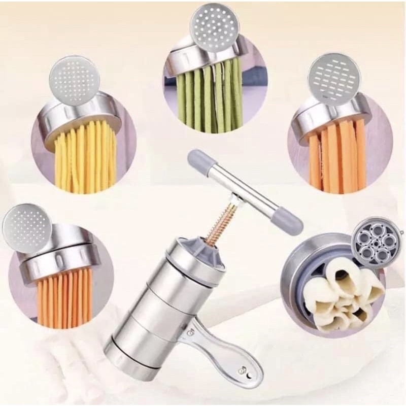 Máy làm bún tươi, mỳ sợi gia đình 5 lưỡi cắt. Khuôn bún 5 đầu