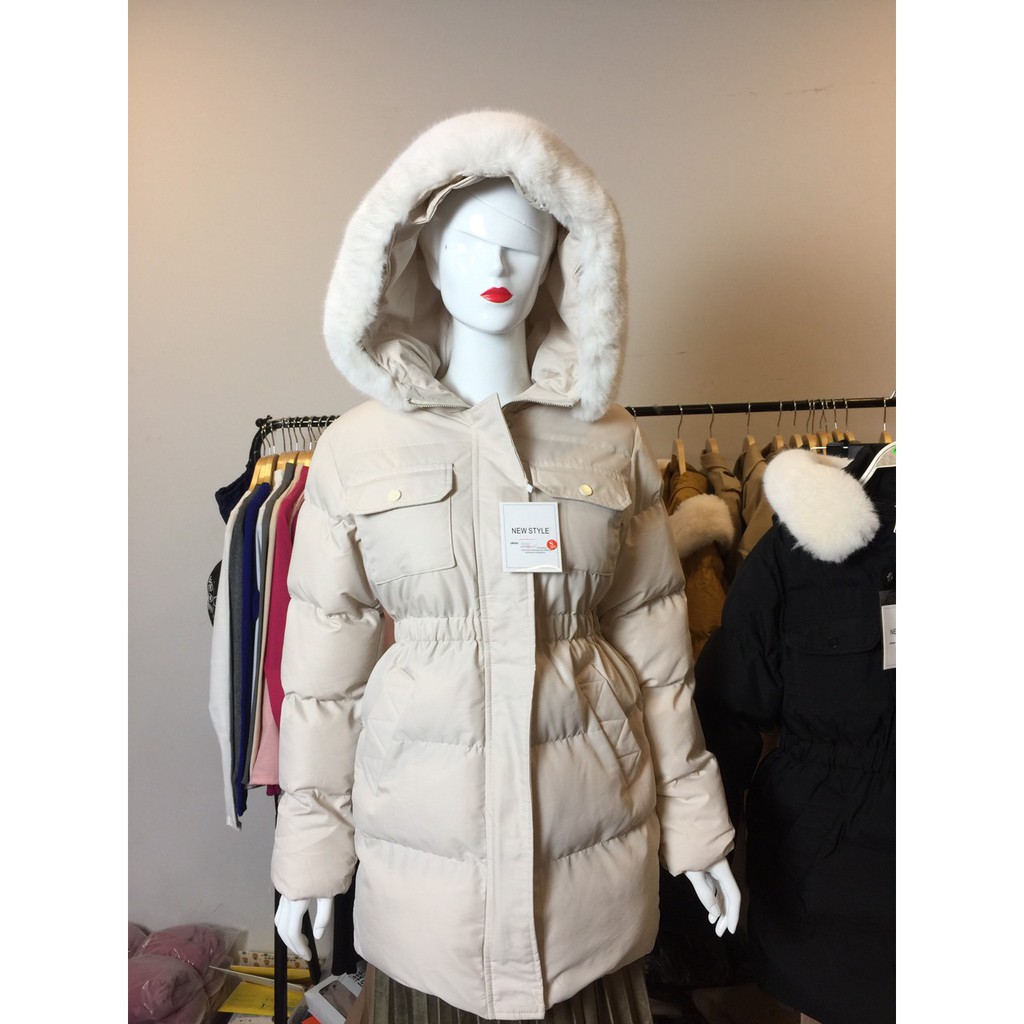 Hàng Sẵn Giao Ngay🌼 Áo Phao Nữ Dáng Lửng Mũ Lông hàng Quảng Châu hot trend 2021