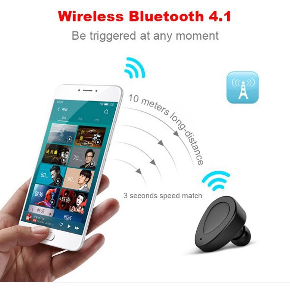 Tai Nghe Bluetooth TWS-K2 Wireless Earbuds IOS/Android V4.1 - Có Dock Sạc (Nghe 2 tai âm thanh hay, pin trâu)