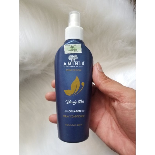 Xịt dưỡng tóc collagen aminis hàng chính hãng 220ml KKLICK77  tặng mặt nạ tế bào gốc