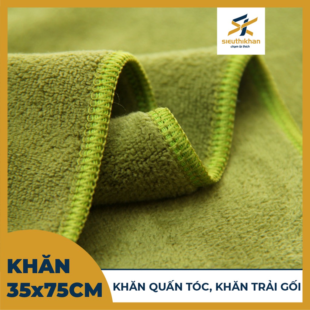 Khăn quấn tóc, trải gối spa - Thấm nước, nhanh khô kích thước 35x75cm/110gram | SIÊU THỊ KHĂN