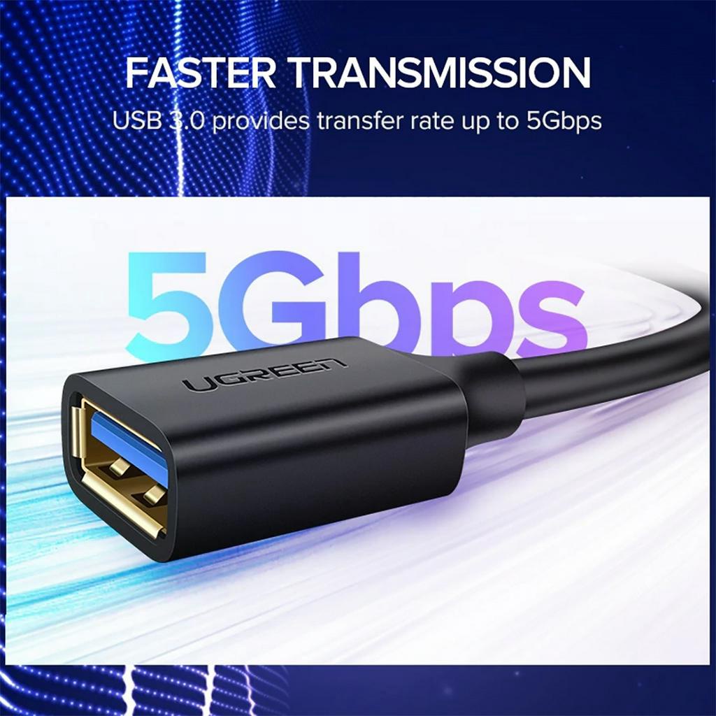 Cáp Nối Dài USB 3.0 Cao Cấp UGREEN Chính Hãng US129 - Support Super Speed 5Gbps - BH 18T Đổi Mới