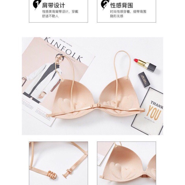 Áo Lót Bra Nữ 2 Dây Đúc Su Đệm Mỏng, Dây Mảnh,Ko Gọng, Tạo Khe , Áo lót nữ