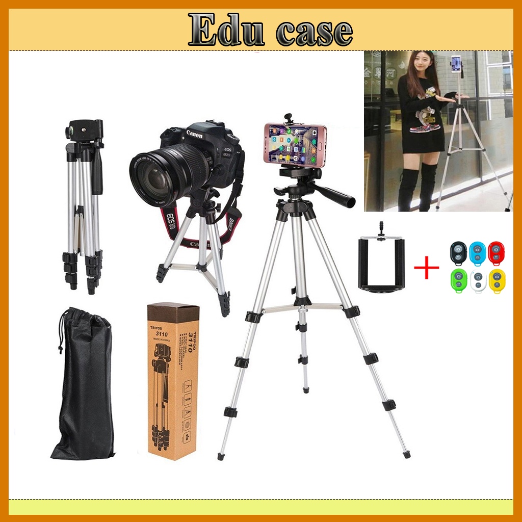 Giá đỡ điện thoại 3110 -kèm kẹp điện thoại 3 chân-Gậy livestream, quay tiktok ,quay video,chụp ảnh chống rung Educase