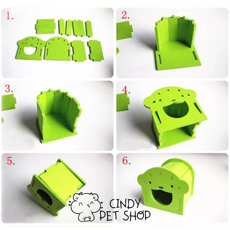 Nhà ngủ lắp ráp gấu mini nhỏ gọn cho Hamster