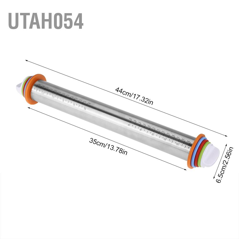 Utah054 Công cụ cán bột bằng thép không gỉ có thể điều chỉnh được Nhà hàng Bánh mì tự làm Cookie Bột