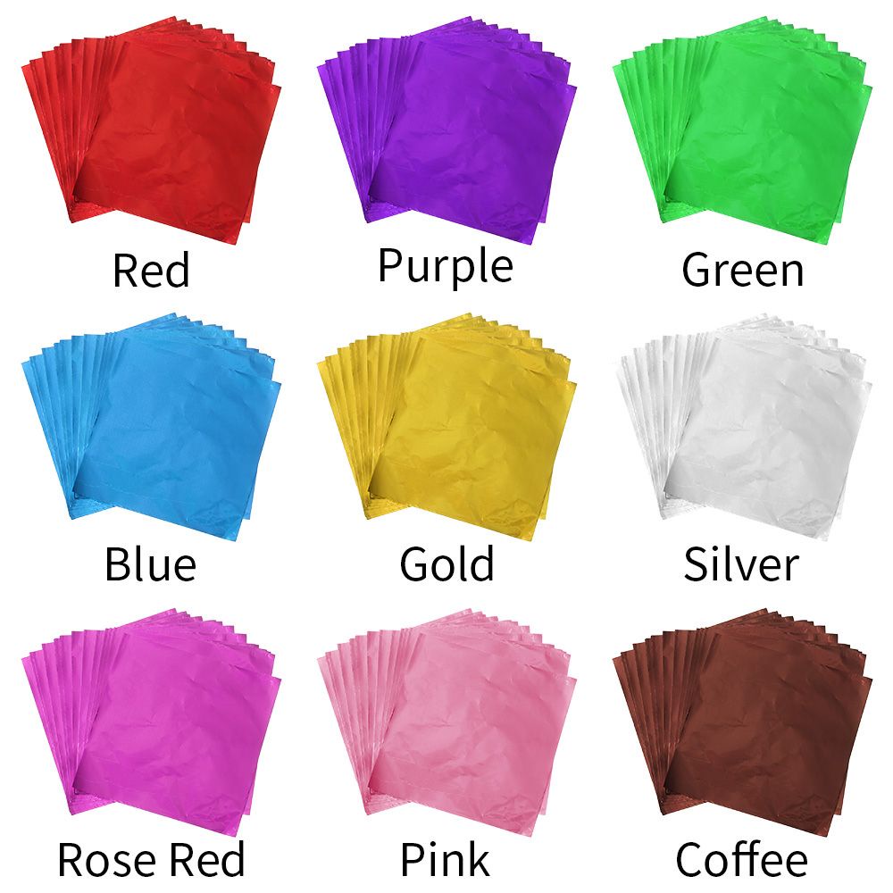 Set 100 giấy nhôm dập nổi màu sắc dùng để trang trí tiệc cưới DIY