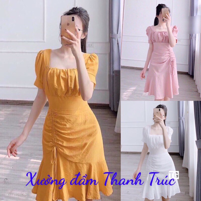 [Ảnh thật cuối] Đầm xoè rút dây đuôi cá M/L/XL/2XL