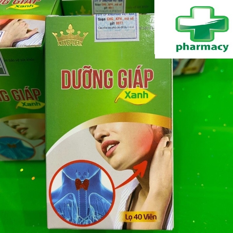 Viên uống giảm suy tuyến giáp Dưỡng giáp xanh Kingphar⚡Tặng quà⚡Hộp 40 viên tăng cường hoạt động bình thường tuyến giáp