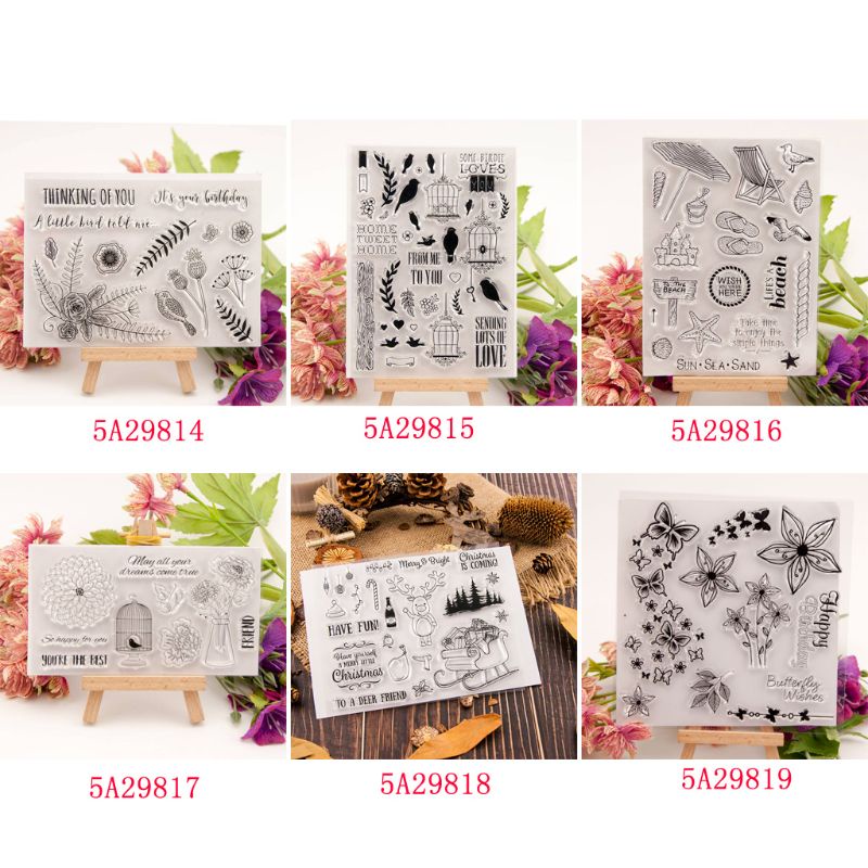 Con Dấu Silicon Trong Suốt In Nổi Trang Trí Sổ Tay DIY Cr