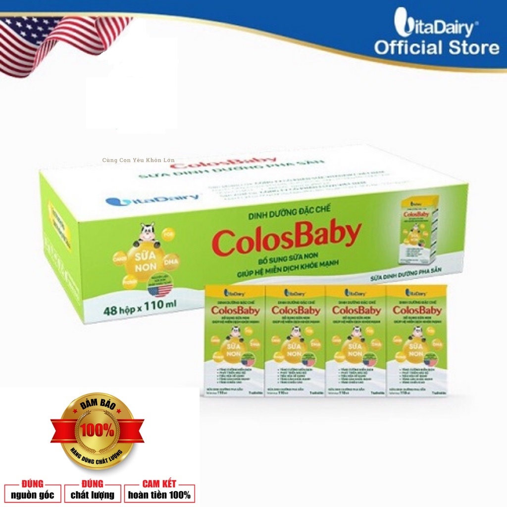 Sữa bột pha sẵn Colosbaby Gold 110ml và 180ml( Thùng x 48 hộp ) [Date luôn mới]