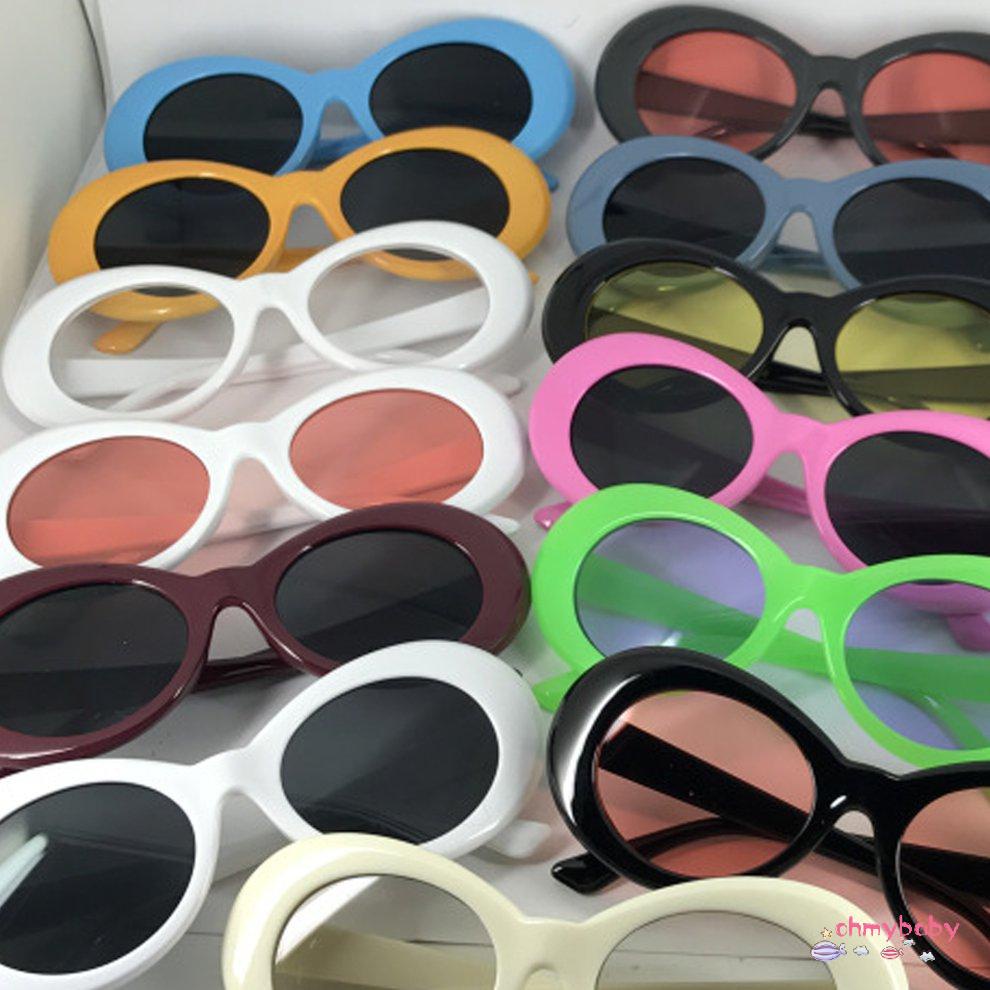 Bold Retro Oval Mod Gọng kính dày Kính râm Clout Goggles với ống kính tròn 51mm [8/13]