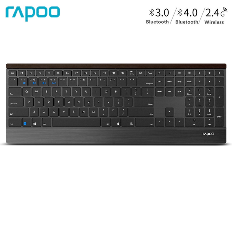 【6 tháng hư hỏng có thể thay mới】Bàn Phím Không Dây Siêu Mỏng Rapoo E9500G Bluetooth/RT 2.4G 4.5mm Cho Laptop/Máy Tính Bảng