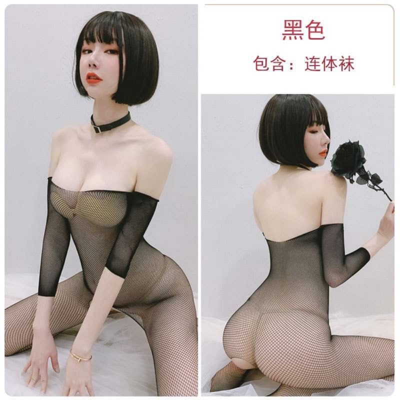 Bộ body stocking liền quần gợi cảm chất ren lưới co giãn tuyệt đối