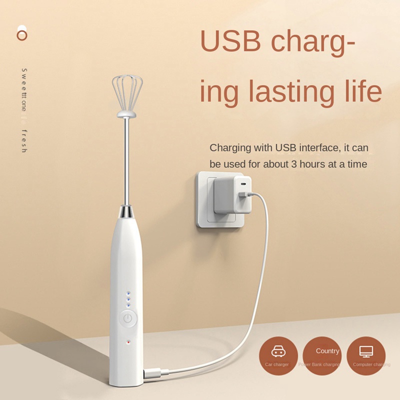 Máy Đánh Trứng / Khuấy Tạo Bọt Cà Phê Cầm Tay Điện Tử Không Dây USB