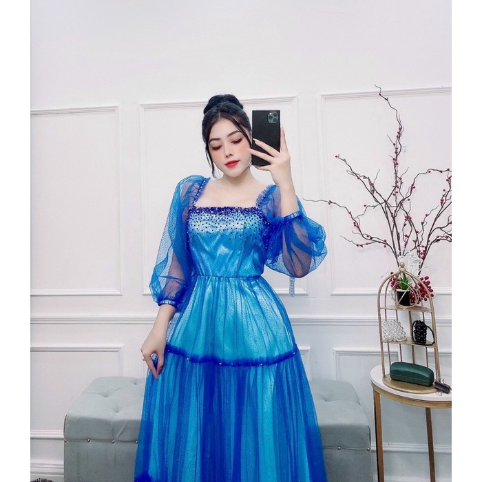 Đầm maxi dạ hội lưới nhũ lấp lánh sang trọng TRIPBLE T DRESS -size M/L (kèm ảnh/video thật) MS144Y